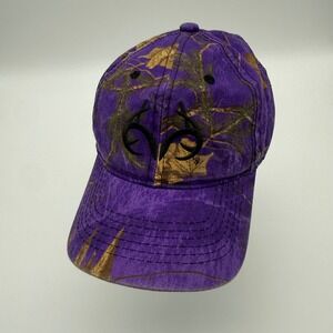 Realtree Purple Camo Hat Adjustable Outdoor Cap Hunting Y2K Embroidered